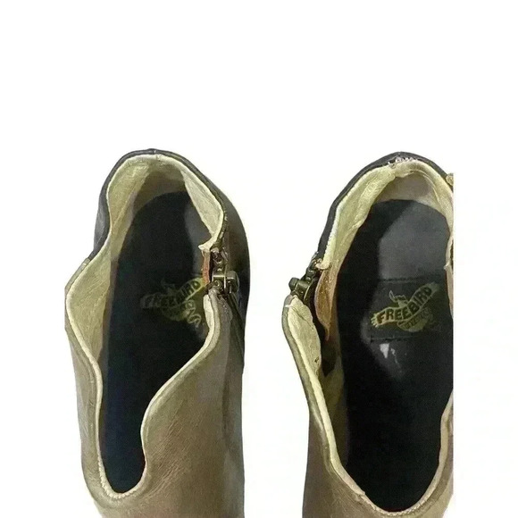 New Other- Freebird Darius Gray Distressed Leather heeled booties Size 11 - Picture 4 of 12